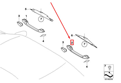 NEW BMW 3 E46 REAR LEFT ROOF HANDLE 8231325 51168231325 ORIGINAL