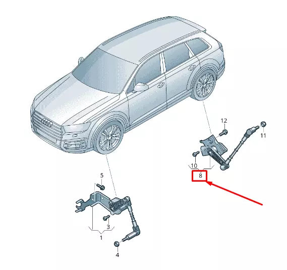 NEW AUDI Q7 4M REAR LEFT HEADLIGHT LEVEL SENSOR 4M0941309L ORIGINAL