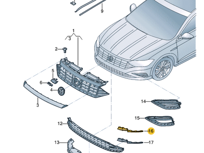 NEW VOLKSWAGEN JETTA MK7 A7 FRONT BUMPER LOWER TRIM RIGHT 17A8543229B9 ORIGINAL