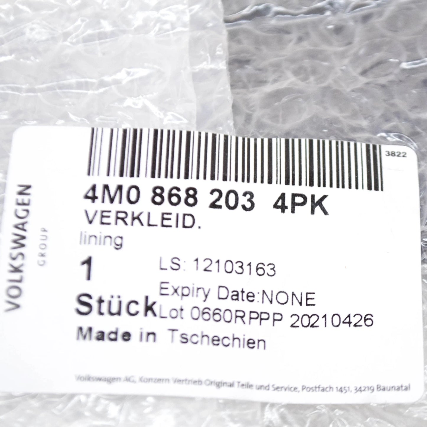 NEW AUDI Q7 4M FRONT LEFT LOWER MIDDLE A-PILLAR TRIM 4M08682034PK ORIGINAL