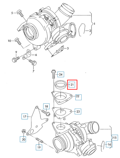 new volskwagen touareg 7l turbo seal ring 070253117c 2012 original