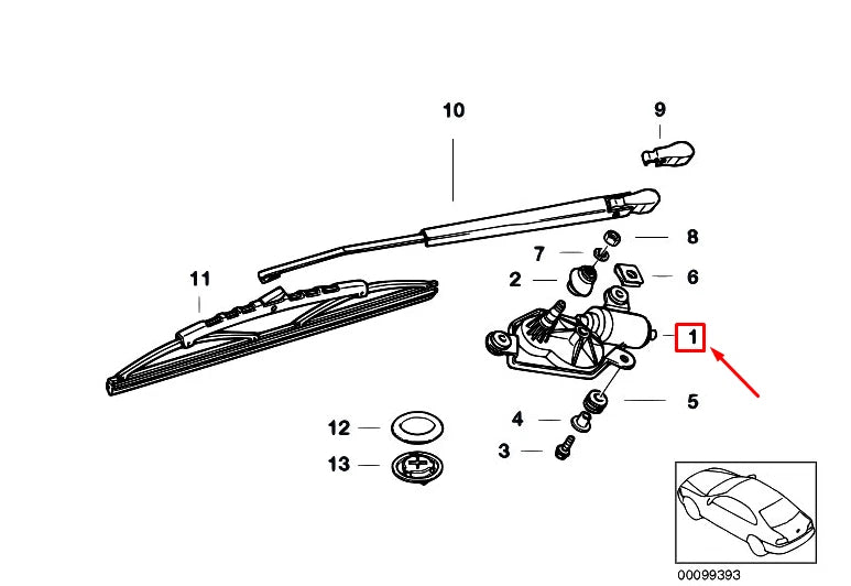 NEW BMW 3 E46 REAR WINDOW WIPER MOTOR 67636925096 6925096 ORIGINAL