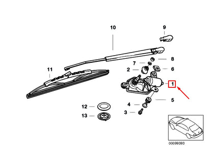 NEW BMW 3 E46 REAR WINDOW WIPER MOTOR 67636925096 6925096 ORIGINAL