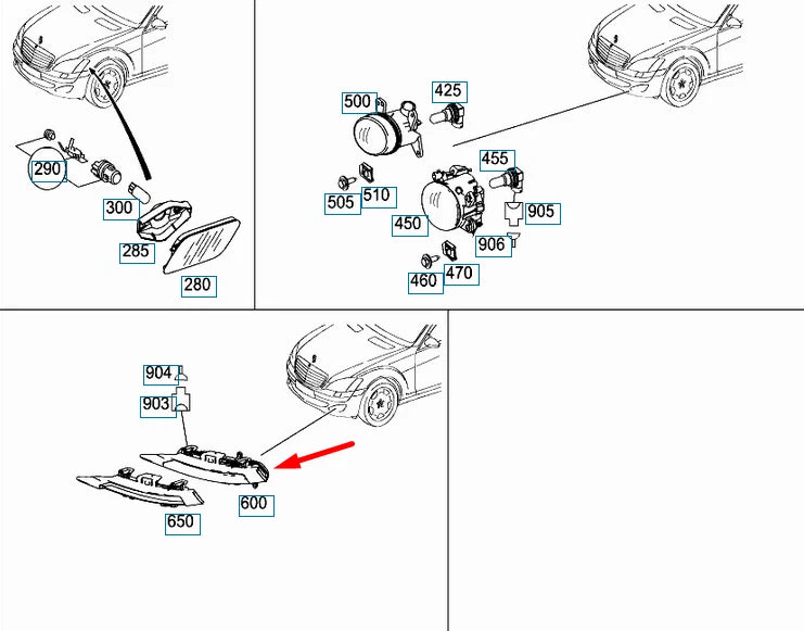 NEW MERCEDES-BENZ S-CLASS W221 FRONT RIGHT DRL FOG LIGHT A2218201456