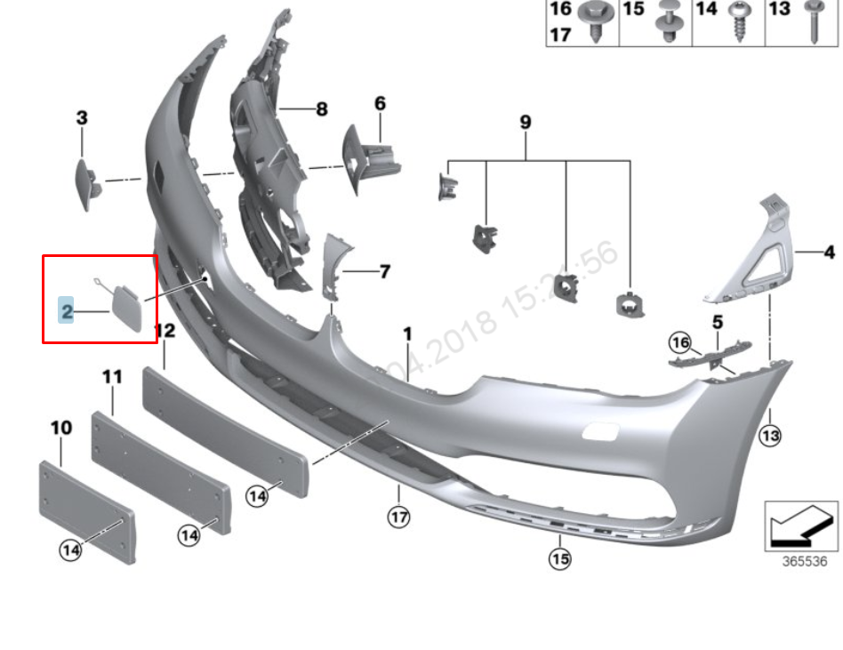 new bmw 7 g11 front bumper tow hook eye cover 51117412466 7412466 2016 original
