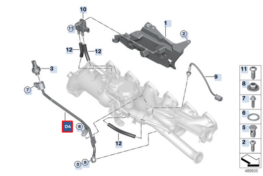 new bmw x6 g06 exhaust-gas pressure pipe 13628571783 original