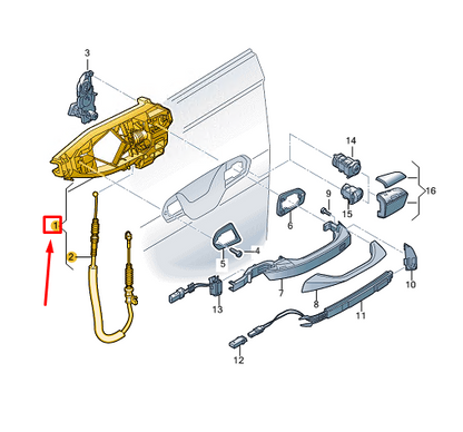 new audi a8 d5 front left door handle mounting bar 4n6837885a original