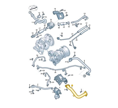 NEW AUDI RS5 SPORTBACK 8W6 ENGINE COOLANT PIPE TUBE 06M121481AG ORIGINAL