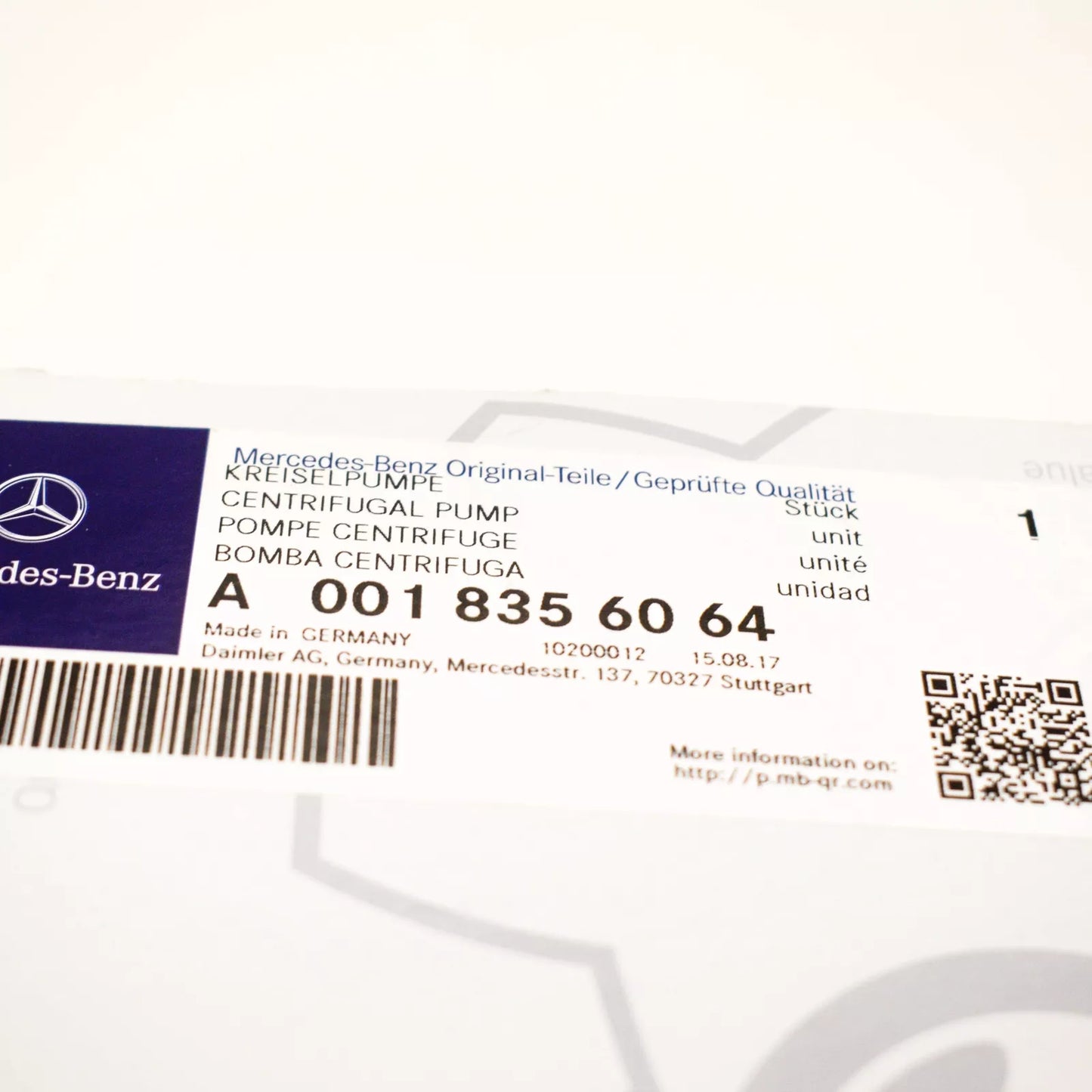 NEW MERCEDES-BENZ M-CLASS W163 AUXILIARY WATER PUMP A0018356064 ORIGINAL