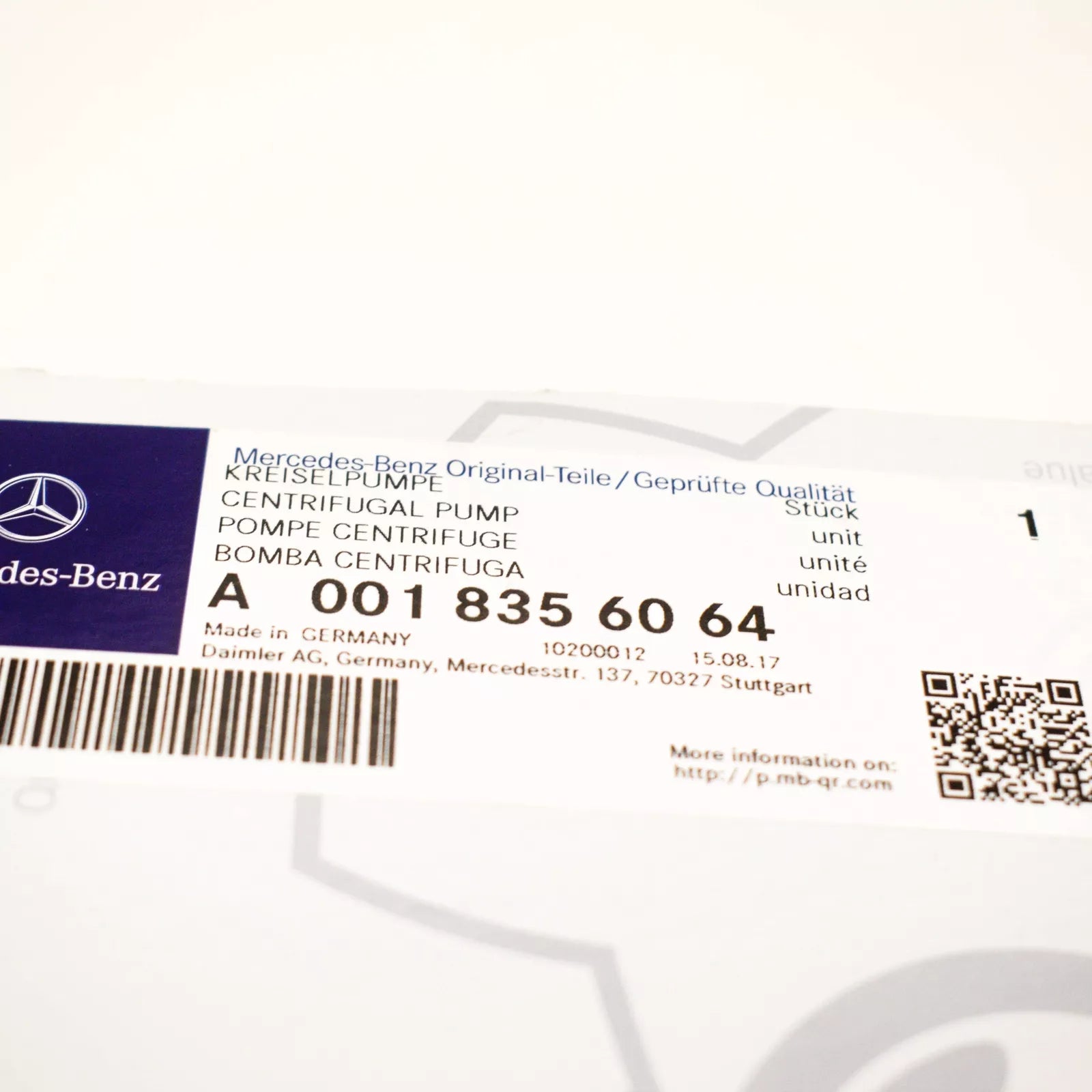 NEW MERCEDES-BENZ M-CLASS W163 AUXILIARY WATER PUMP A0018356064 ORIGINAL