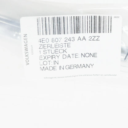 NEW AUDI A8 D3 FRONT BUMPER LEFT CHROME MOLDING TRIM 4E0807243AA2ZZ