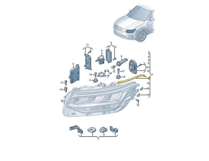 NEW VOLKSWAGEN TIGUAN AD FRONT RIGHT HEADLIGHT SIDE SEAL 5NA941120B ORIGINAL