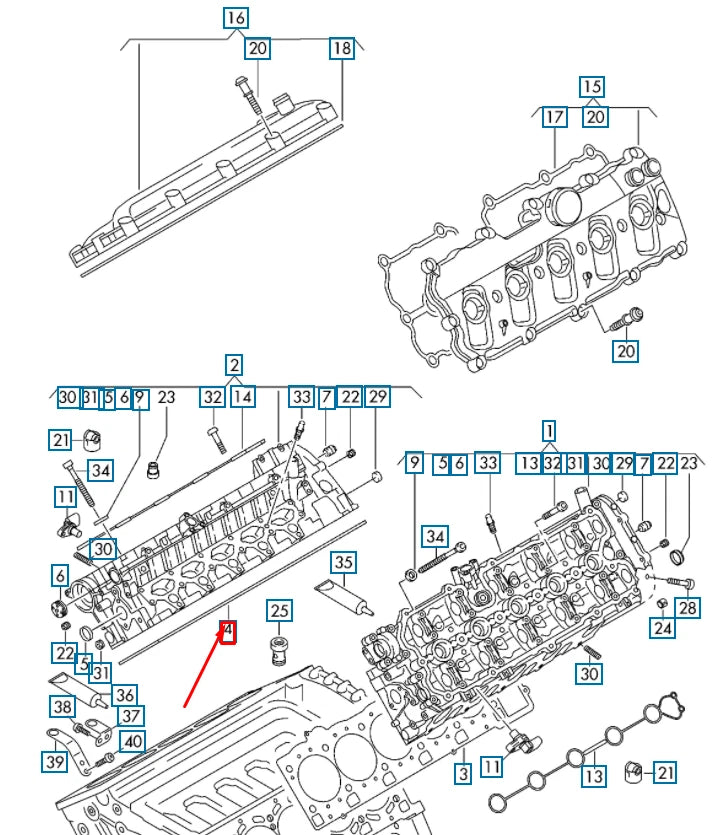 NEW AUDI R8 4S RIGHT CYLINDER HEAD GASKET CYLINDERS 1-5 07L103383BB ORIGINAL