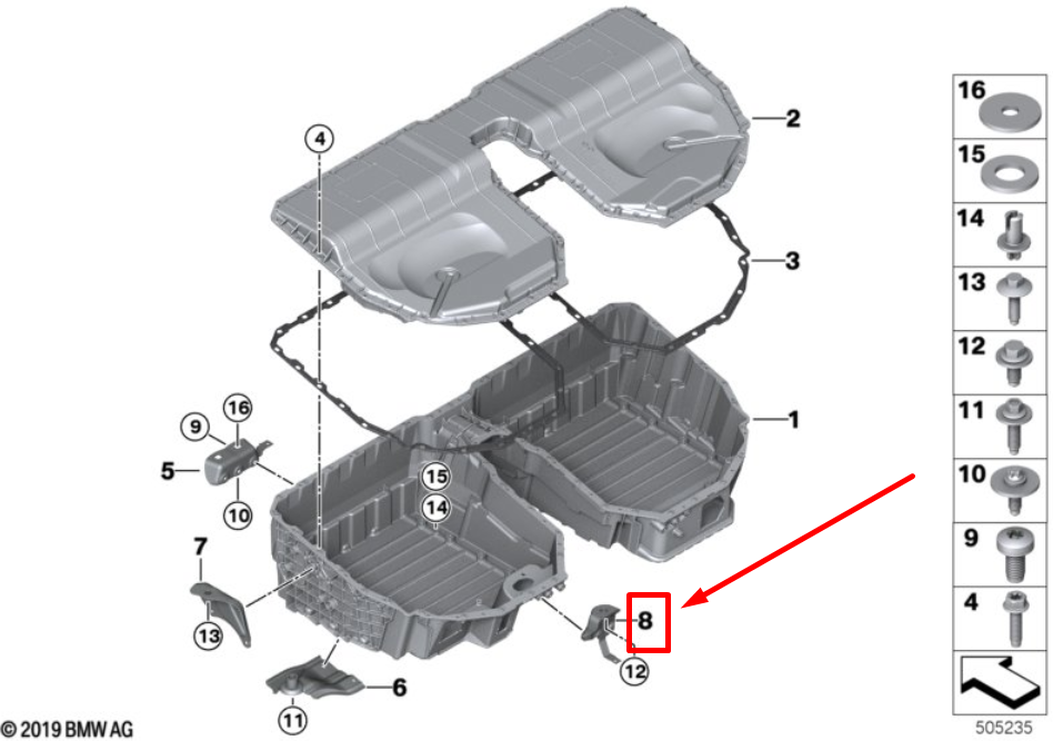 new bmw 3 g20 rear right upper retaining bracket 61258642214 8642214 original