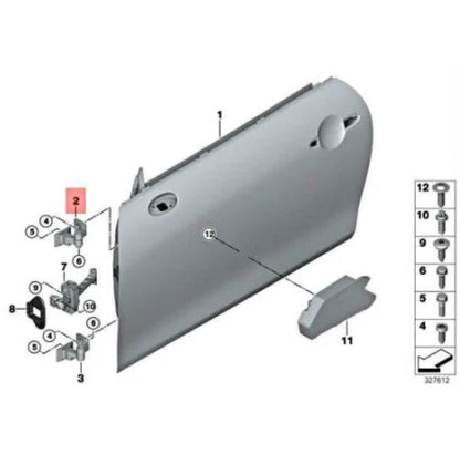 NEW BMW 1 F20 FRONT RIGHT DOOR UPPER HINGE 7284534 41517284534 ORIGINAL