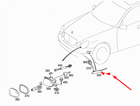 NEW MB E-CLASS W211 FRONT BUMPER RIGHT TURN SIGNAL A2118200221 ORIGINAL