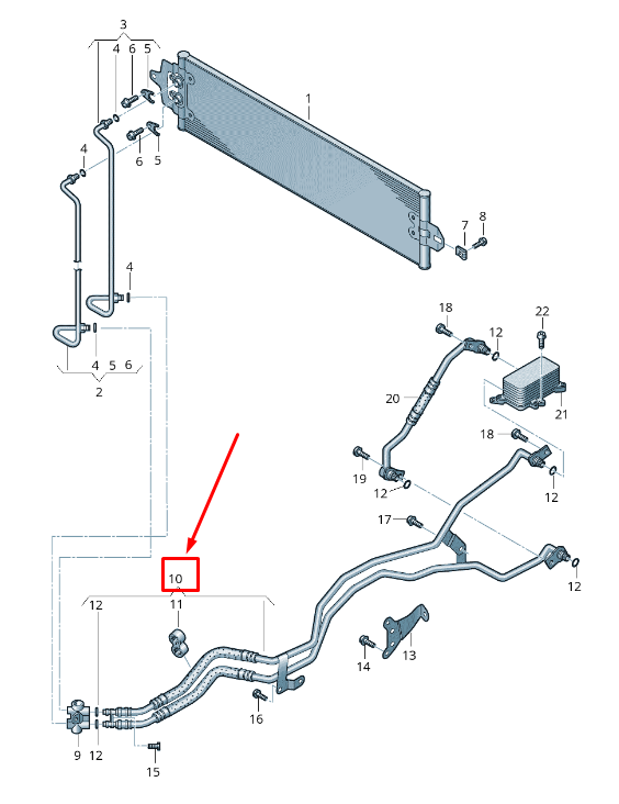 new audi q7 4l engine oil pressure line 7l8317801k original