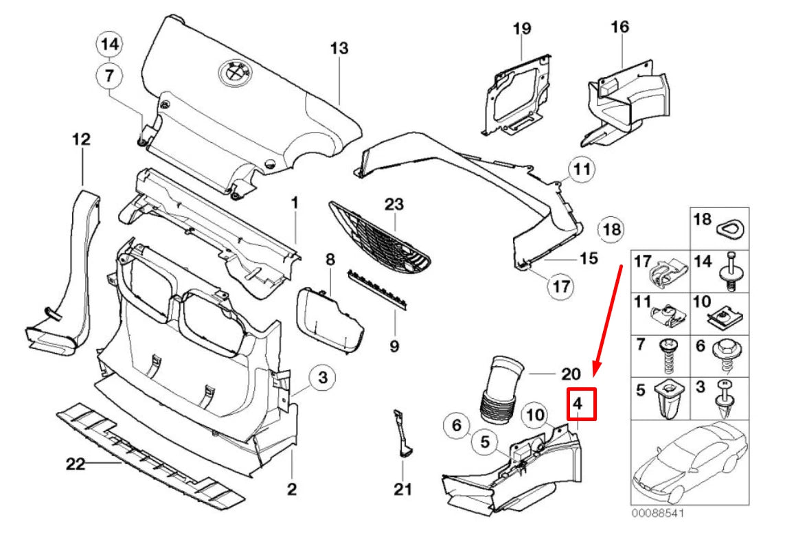 NEW BMW 3 E46 FRONT LEFT BRAKE AIR DUCT 8269953 51718269953 ORIGINAL