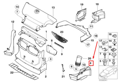 NEW BMW 3 E46 FRONT LEFT BRAKE AIR DUCT 8269953 51718269953 ORIGINAL