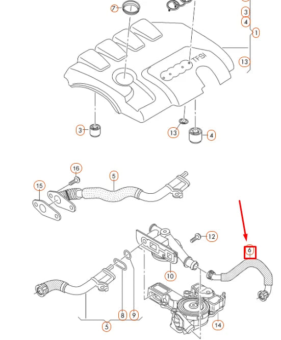 NEW AUDI A3 8P BREATHER VENT HOSE 06J103221 ORIGINAL