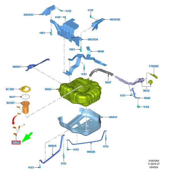 new ford transit custom mk1 fuel tank sender assy 2380112 original
