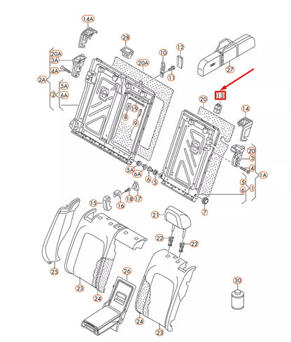 NEW AUDI A3 8V SOUL BLACK REAR SEAT COVER CAP 8V5887301A4PK ORIGINAL