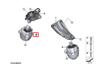 NEW BMW 7 G12 RIGHT SIDE ENGINE MOUNT 22116866156 ORIGINAL