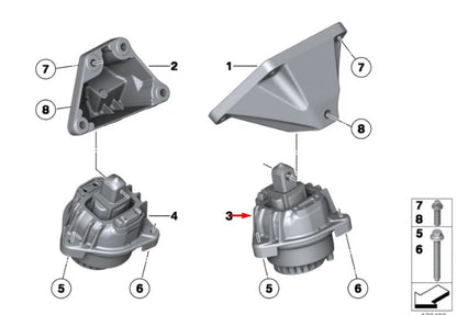 NEW BMW 5 F10 LEFT SIDE ENGINE MOUNT 518D DIESEL 2L 22117935141 7935141 ORIGINAL