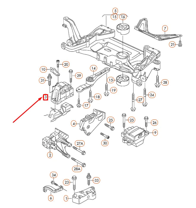 NEW AUDI TT 8J RIGHT SIDE ENGINE MOUNTING 8J0199262 ORIGINAL