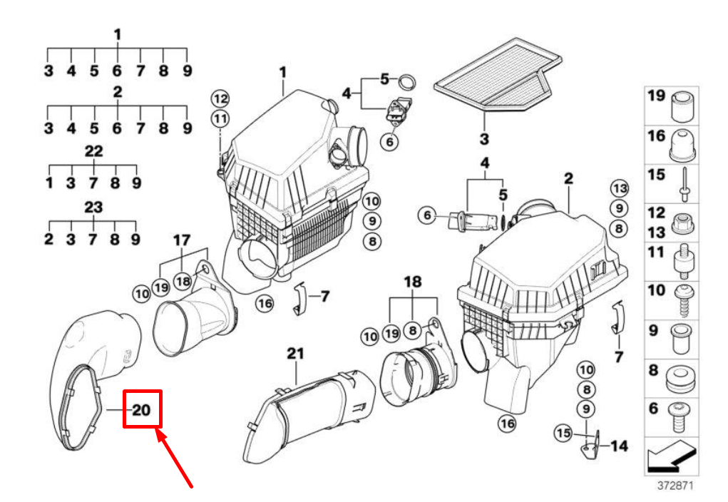 new bmw 6 cabrio e64 engine intake duct 13717834743 7834743 original