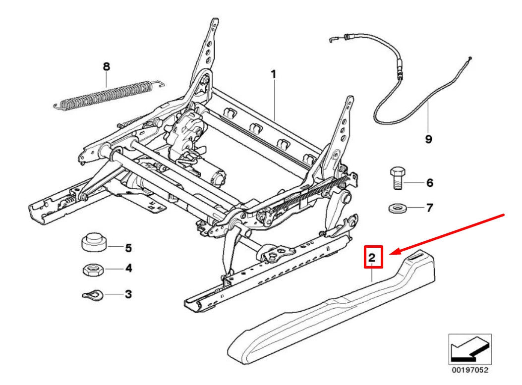 NEW BMW 6 E63 FRONT LEFT SEAT RAIL TRIM COVER 52108248211 8248211 ORIGINAL