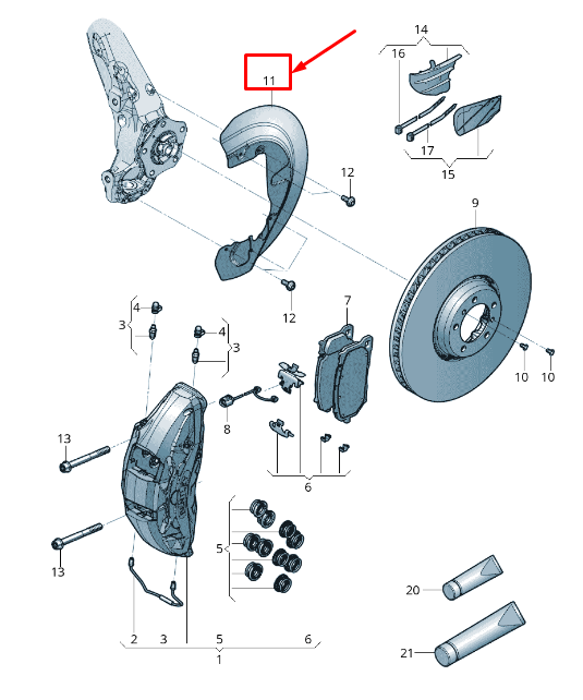 new audi rsq8 front right brake disc cover plate 4m8615312b original