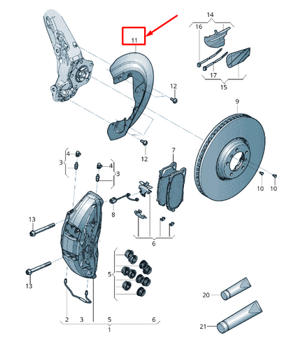 new audi rsq8 front right brake disc cover plate 4m8615312b original