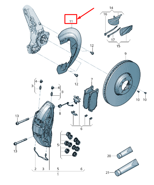 new audi rsq8 front right brake disc cover plate 4m8615312b original