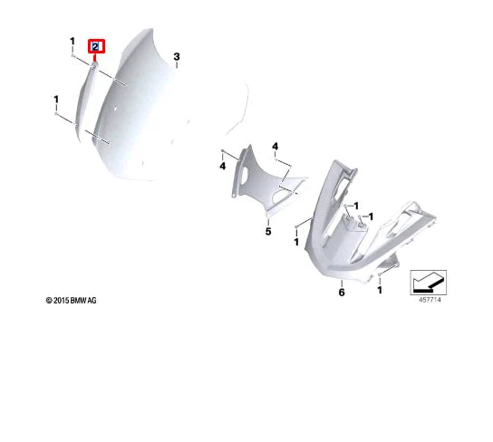 NEW BMW K48 K 1600 GT LEFT WINDSHIELD MOUNT CHROME TRIM 46637727403 ORIGINAL