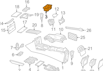 NEW MERCEDES BENZ E W212 STORAGE COMPARTMENT CUP HOLDER A2126890091 ORIGINAL