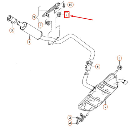 NEW AUDI A3 8P EXHAUST SYSTEM FRONT RETAINING RING 8D0253147E ORIGINAL