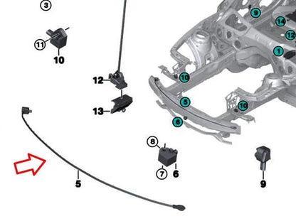 NEW BMW 3 GT F34 OPTICAL FIBRE PEDESTRIAN PROTECTION SENSOR 65769318775 ORIGINAL