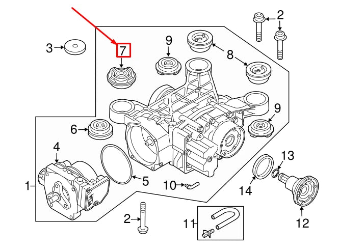 NEW AUDI A3 SPORTBACK 8P REAR MOUNT REAR BUSHING 1K0599438A ORIGINAL