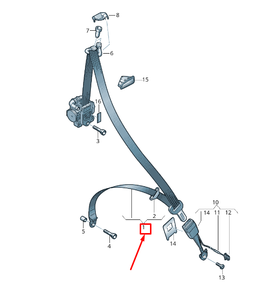 new audi tt fv front left seatbelt 8s8857705avm1 8s8857705a vm1 original