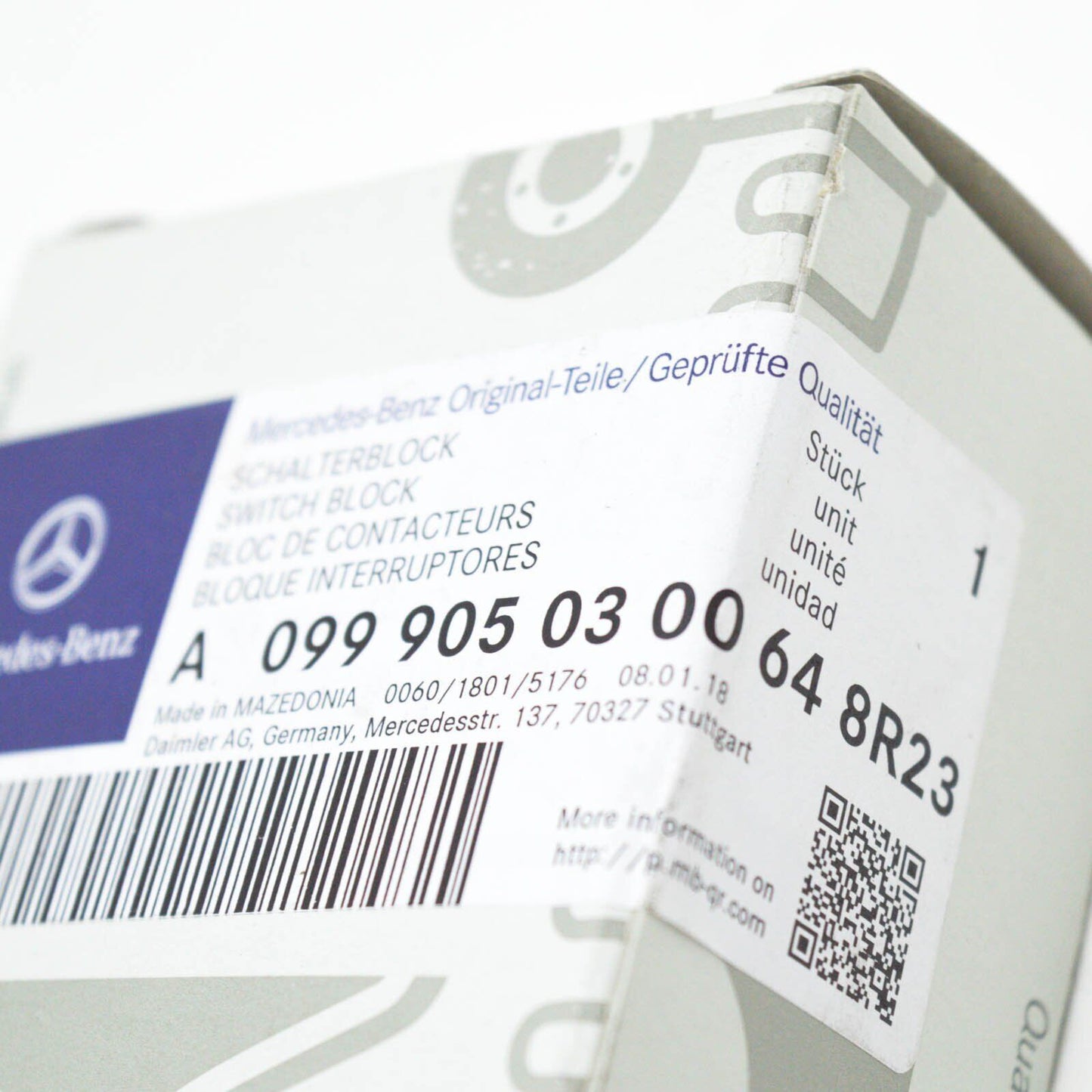 NEW MERCEDES-BENZ C W20 STEERING WHEEL RIGHT SWITCH A0999050300648R23 ORIGINAL