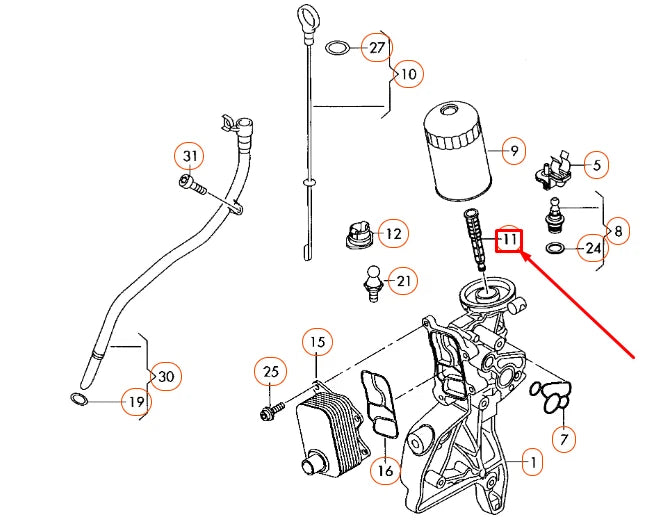 NEW AUDI A3 8P ENGINE OIL FILTER ADAPTER 06J115679E