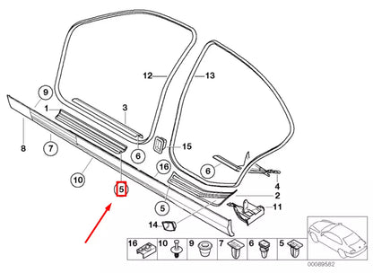 NEW BMW 3 E46 INNER FRONT DOOR SILL TRIM 51478227520 8227520 ORIGINAL