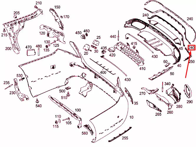 NEW MERCEDES-BENZ E W213 REAR BUMPER CENTRAL TRIM STRIP A2138854501