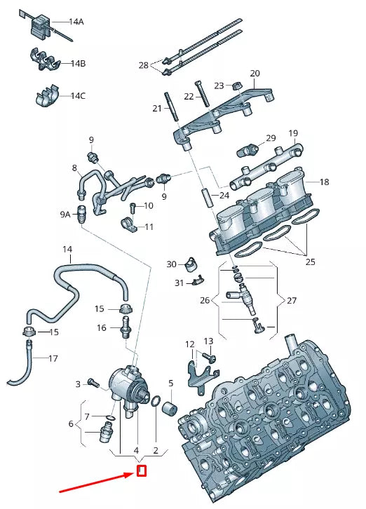 NEW AUDI A6 C7 ENGINE HIGH PRESSURE FUEL PUMP 06E127025AC ORIGINAL