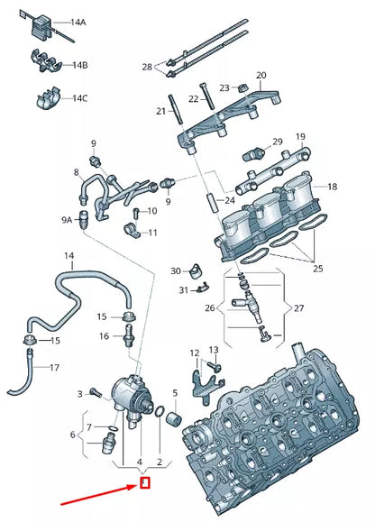 NEW AUDI A6 C7 ENGINE HIGH PRESSURE FUEL PUMP 06E127025AC ORIGINAL