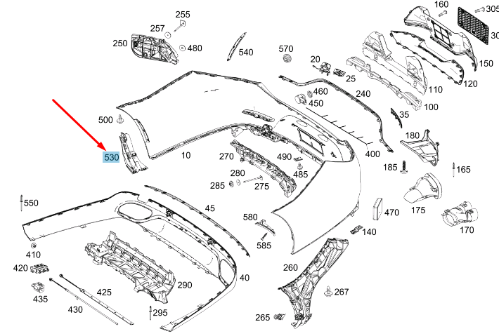 NEW MERCEDES-BENZ CLS C257 REAR LEFT BUMPER REINFORCEMENT A2578851101 ORIGINAL