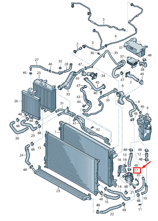 new audi a5 sportback f5 engine water pump 8k0965567c original