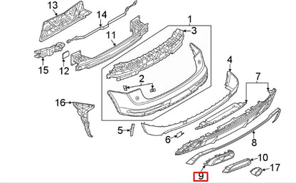 NEW AUDI Q5 SQ5 80A REAR BUMPER RIGHT EXHAUST END TRIM 80A807320E