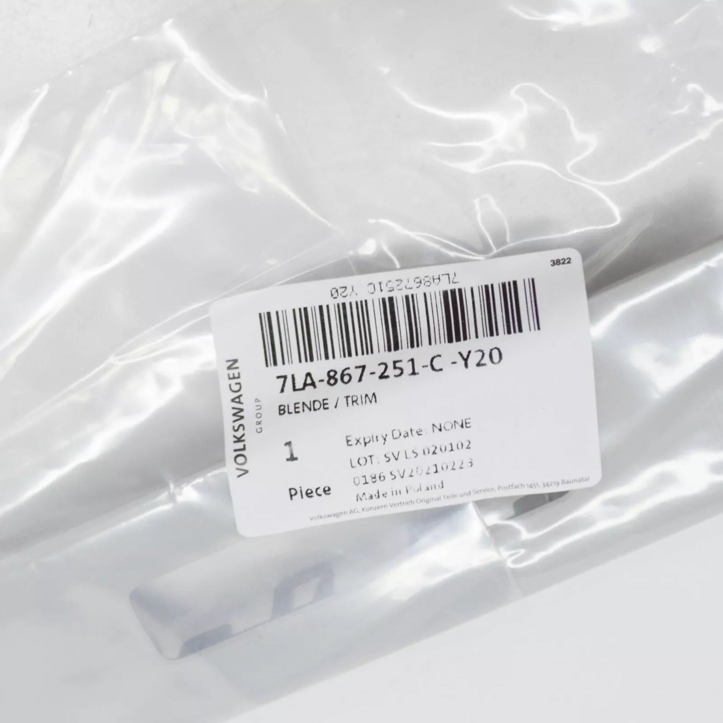 NEW VW TRANSPORTER T6 ROOF CONSOLE TRIM 7LA867251CY20 ORIGINAL